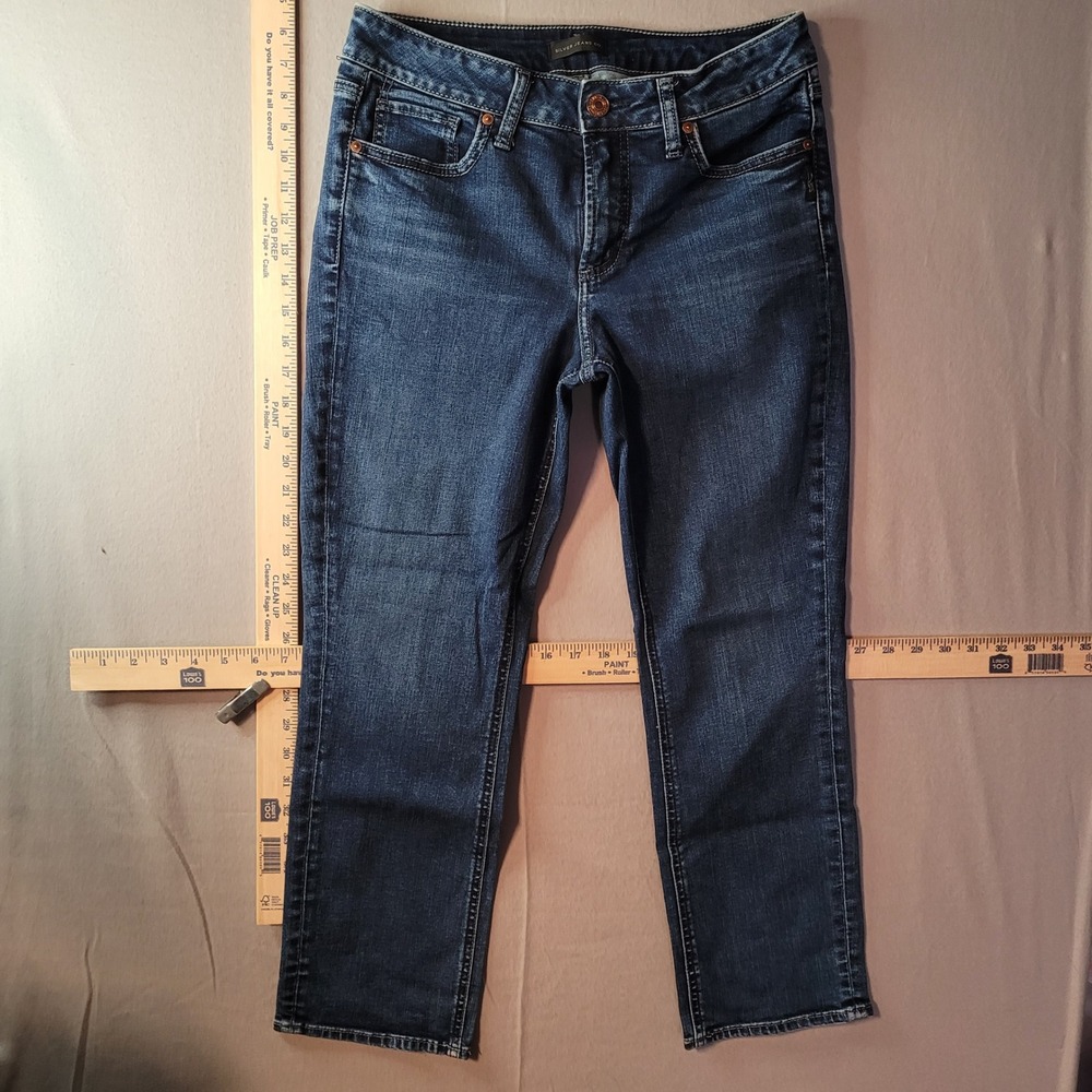 Silver Jeans Co Suki Capri Dark Wash Denim Cropped Jeans W30 L23.5 L43916EGX311 - Picture 1 of 5